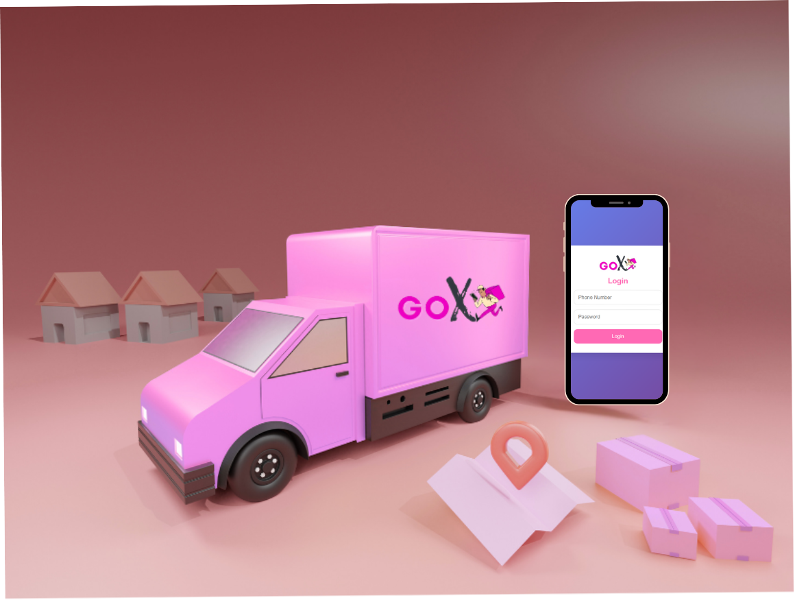GO X delivery truck and app